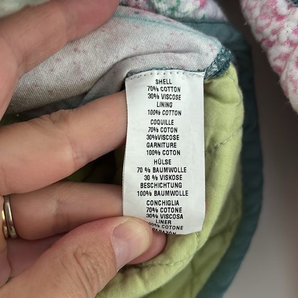 :Price Firm: Anthropologie Conditions Apply Printed Quilted Jacket in Green - Picture 10 of 13